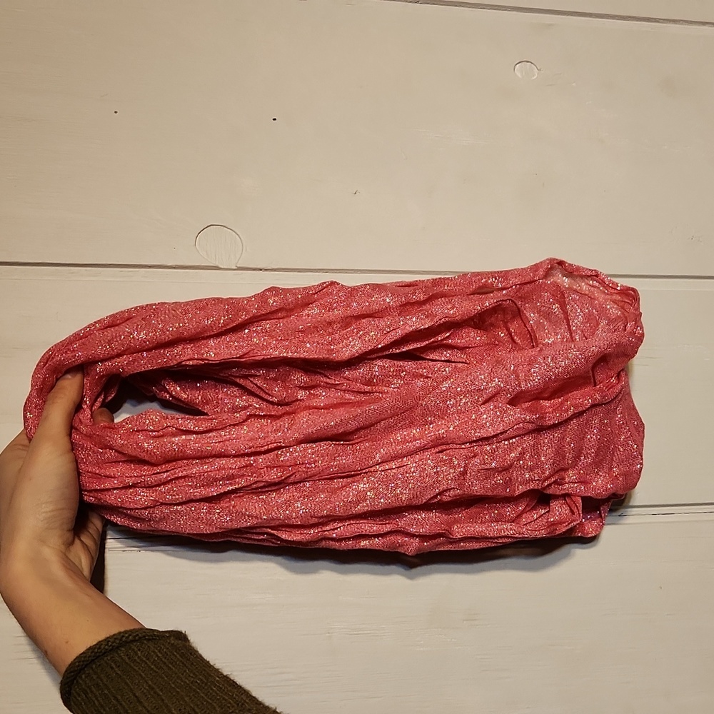Pink and Silver Infinity Scarf - Sparkly Scarf - Shiny Accessories- Girly